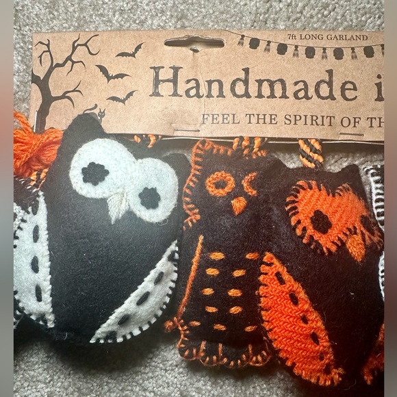 NWT Asiri Fall Halloween owl garland decoration 7 feet - Picture 3 of 9